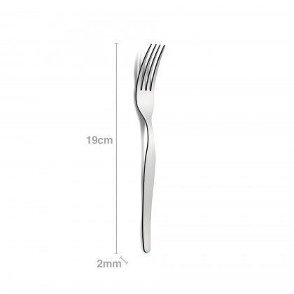 Garfo Inox Liso III Mesa 2mmX19cm Pack 6