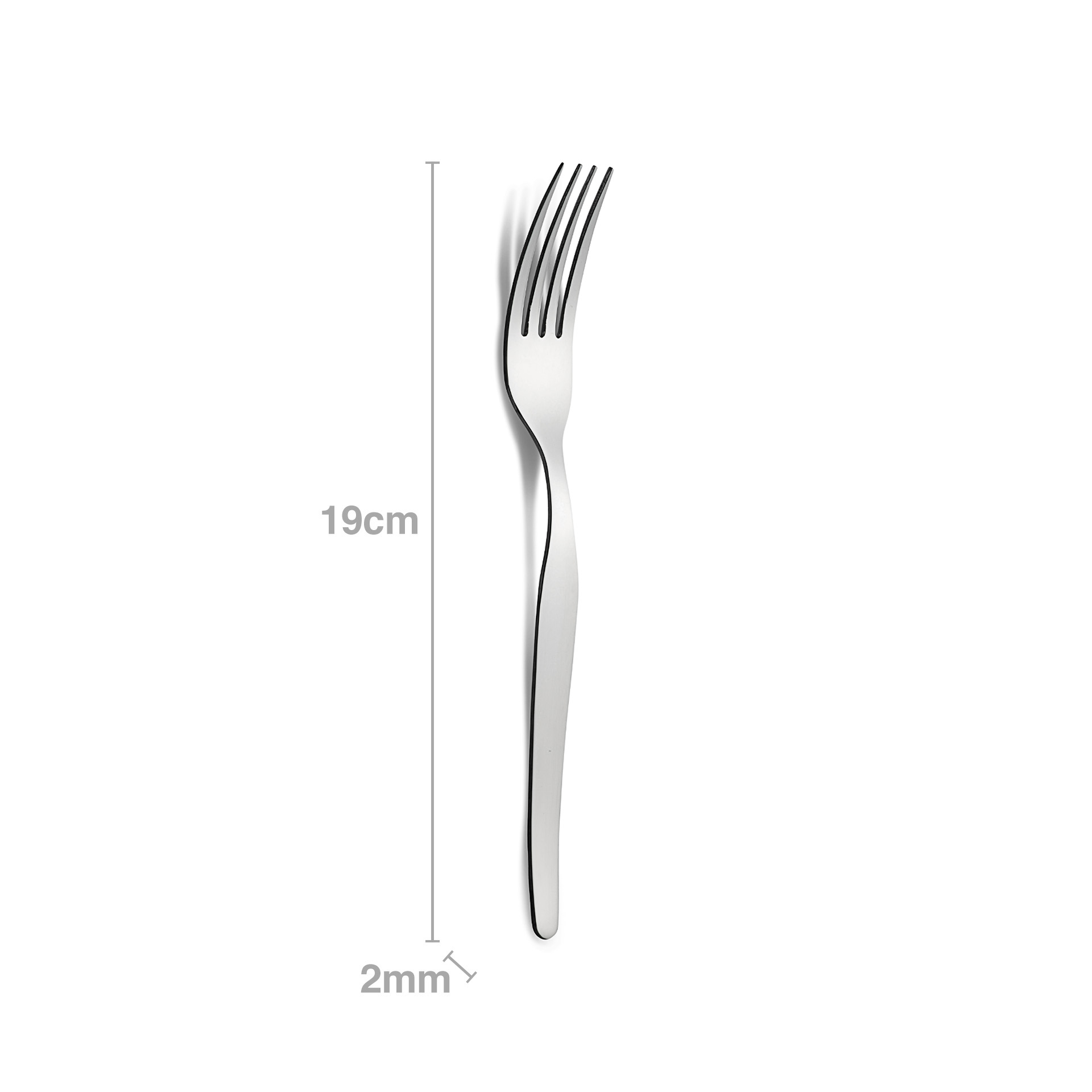 Garfo Inox Liso III Mesa 2mmX19cm Pack 6