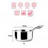 Caarola Inox / Alumnio Triply com Cabo 1L 14X11cm