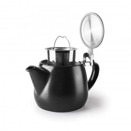 Chaleira Cer�mica Luxor com Filtro Preto 540ml 16.9X9cm