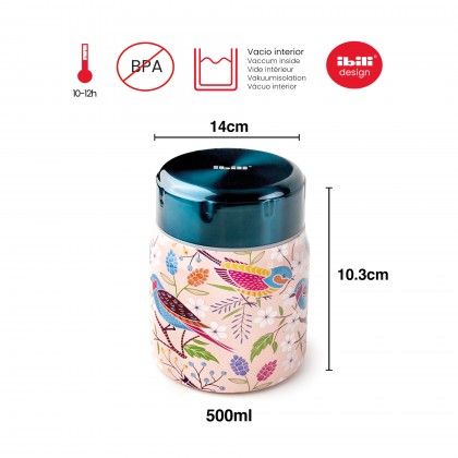 Termo Slidos Inox Rouxinol 500ml 10.3X14cm