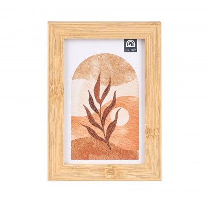 Moldura Madeira Efeito Bambu Castanho Claro 10X15cm