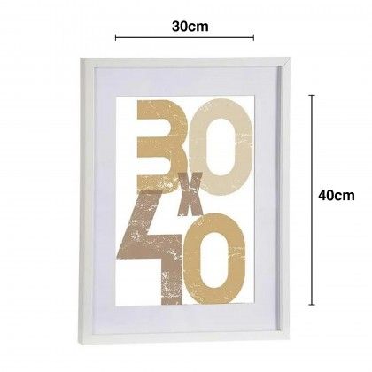 Moldura Madeira Branco 30X40cm