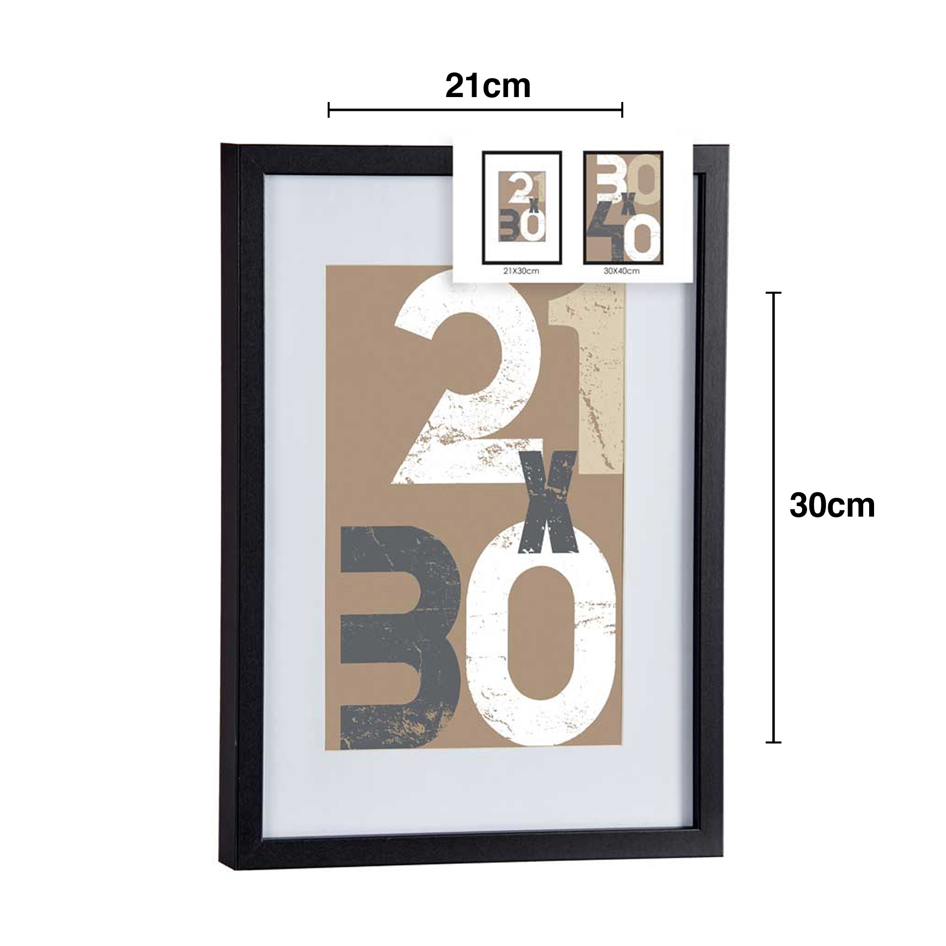 Moldura Madeira Preto 21X30cm