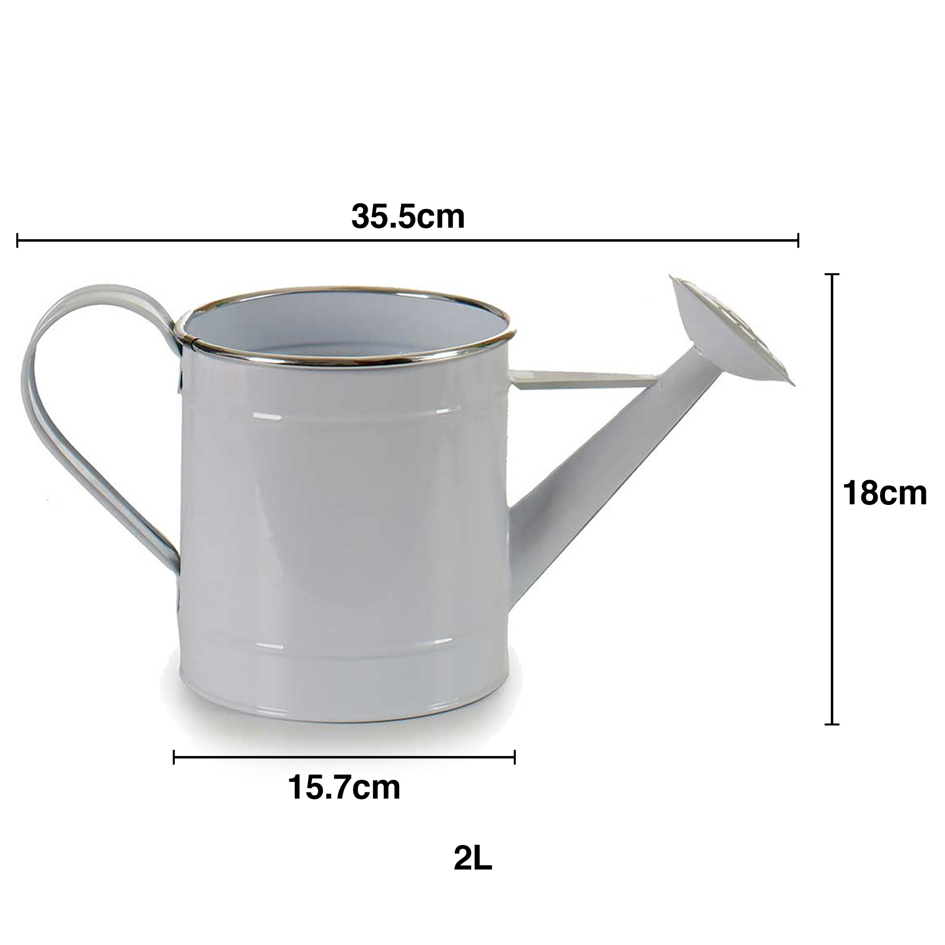 Regador Metal Fio Prata 2000ml 35.5X15.7X18cm