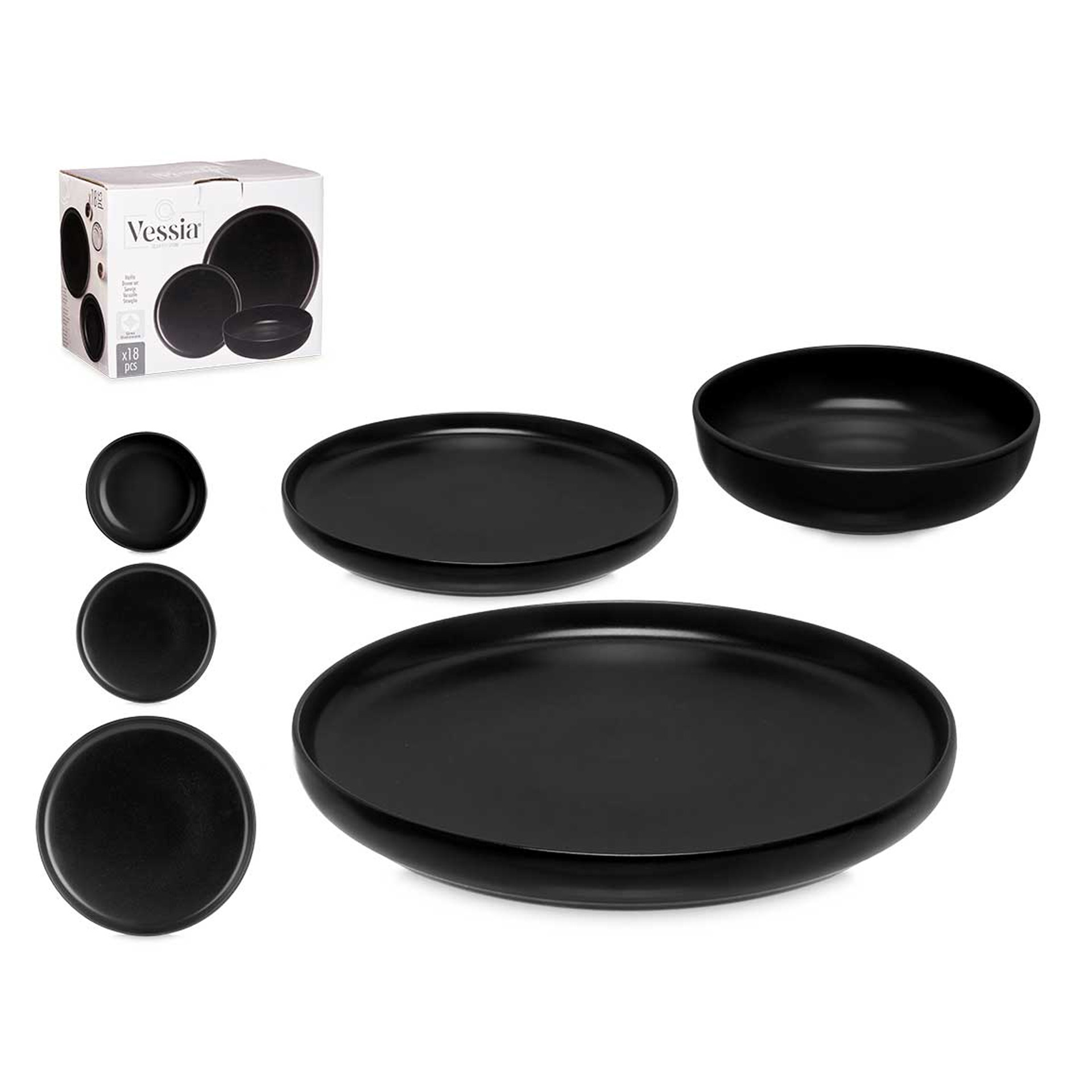Serviço Mesa Grés Preto 18 Peças