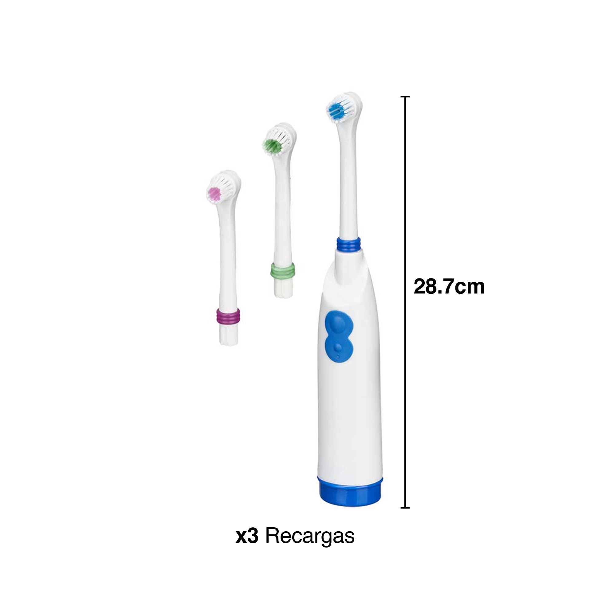 Escova Dentes Elétrica + 3 Recargas 28.7cm