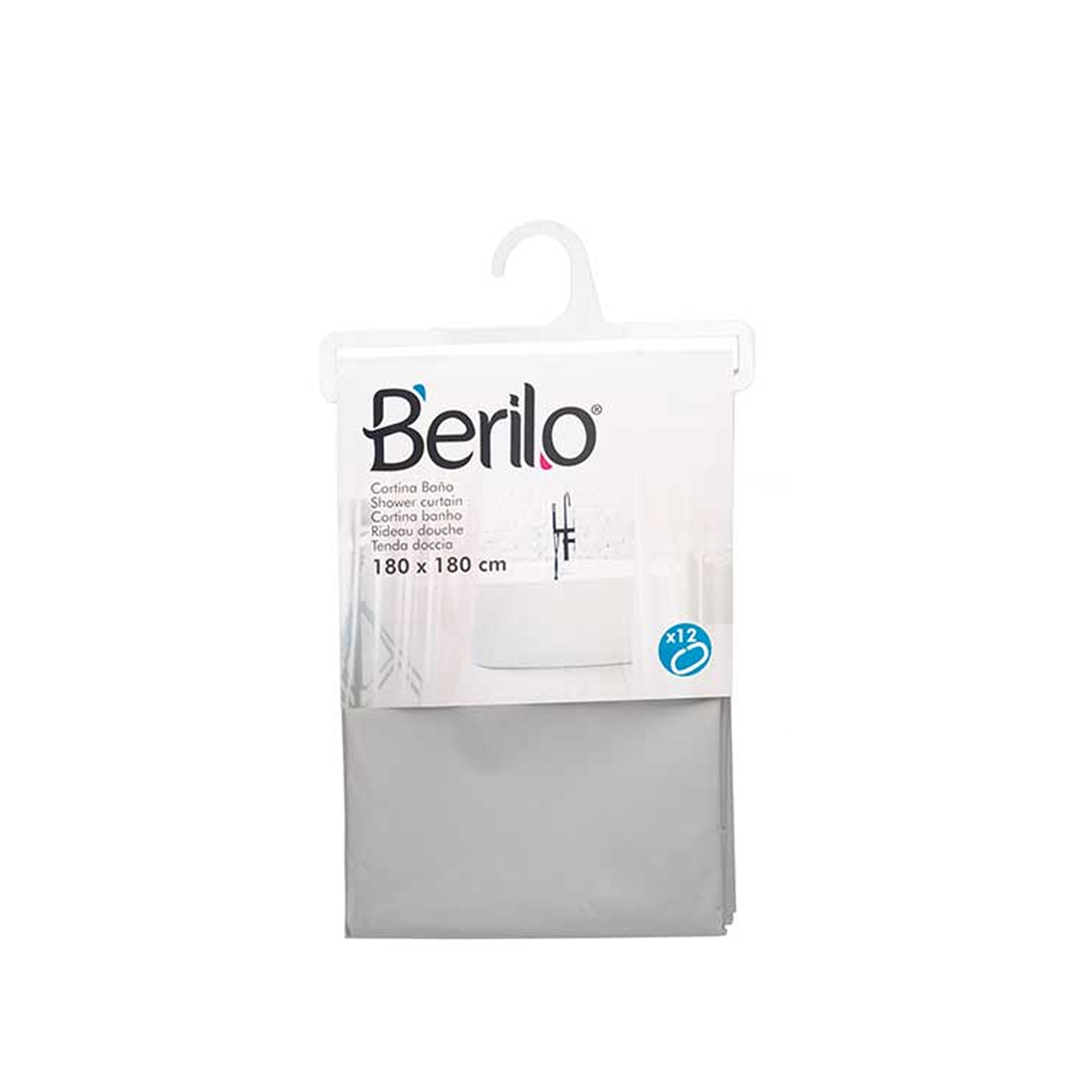 Cortina Plástico Wc Cinzento 180X180cm