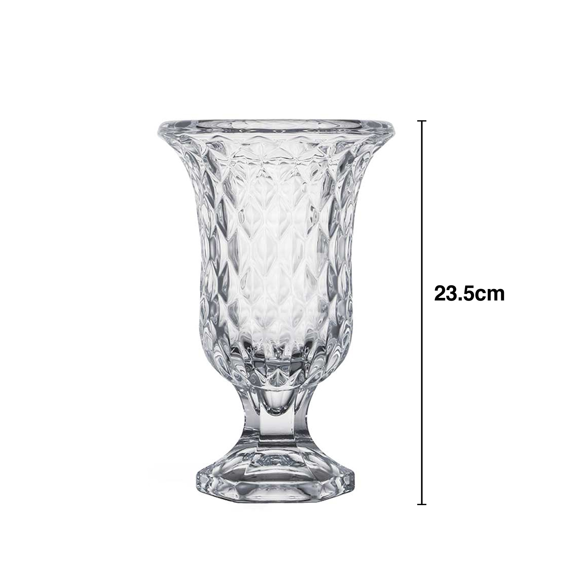 Jarra Vidro com Pé Diamante 23.5cm