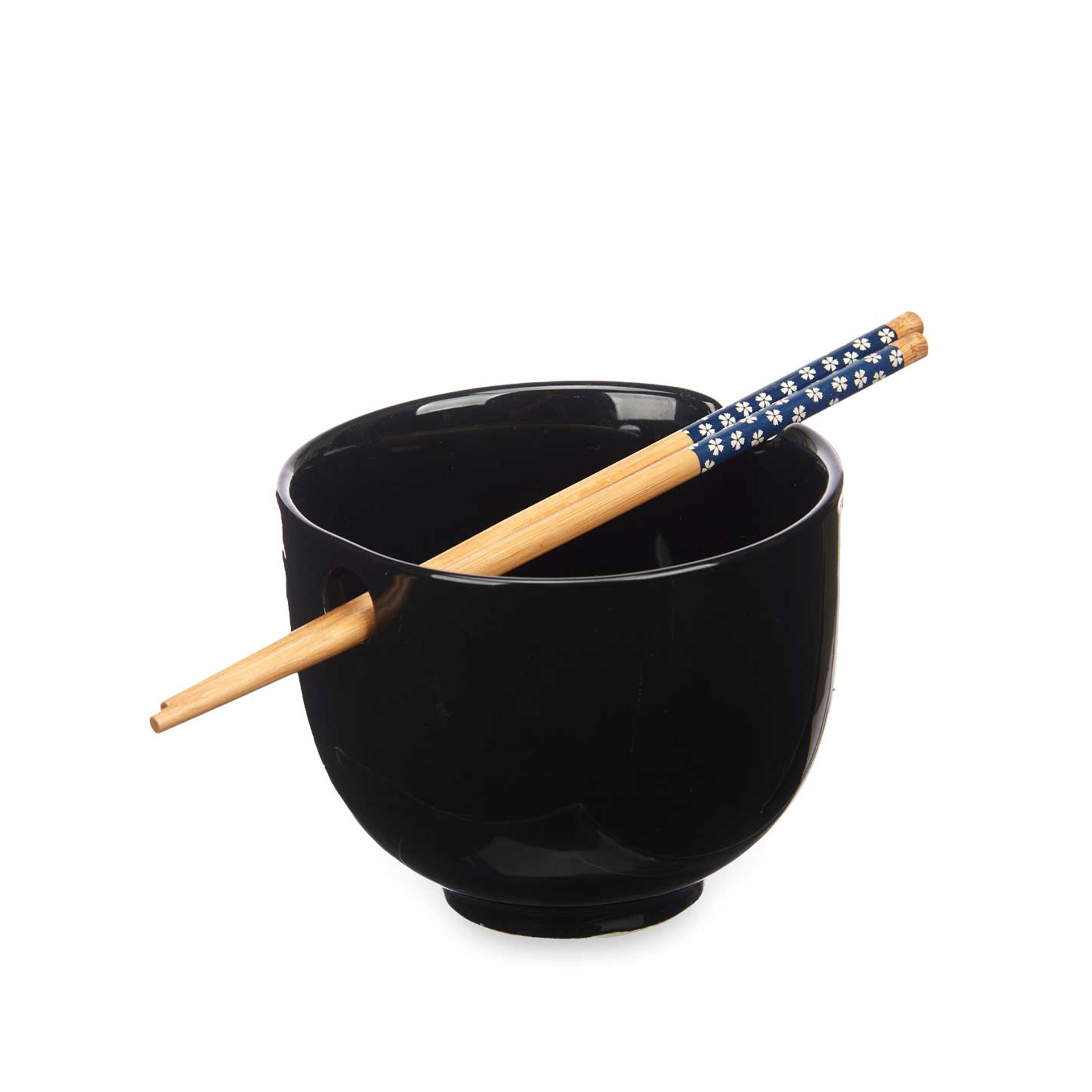 Taça Porcelana Asiatica 13X10.5cm + Pauzinhos 22.6cm