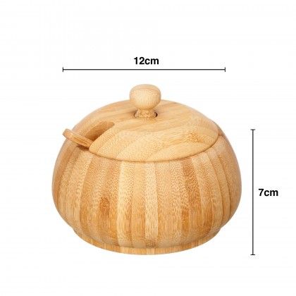 Aucareiro Bambu com Colher 11.5X12X7cm
