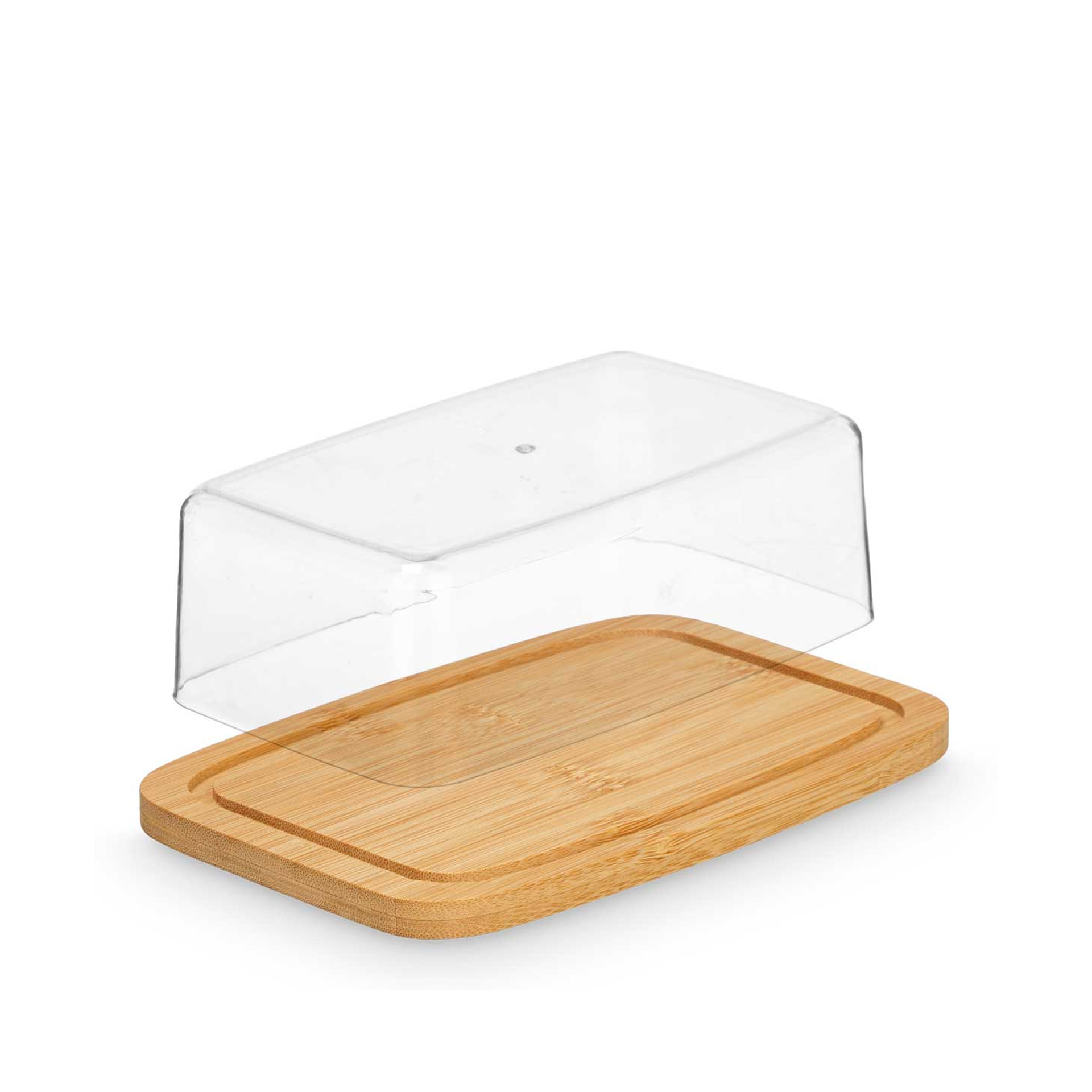 Manteigueira Bambu Retangular 12.6X19X6cm