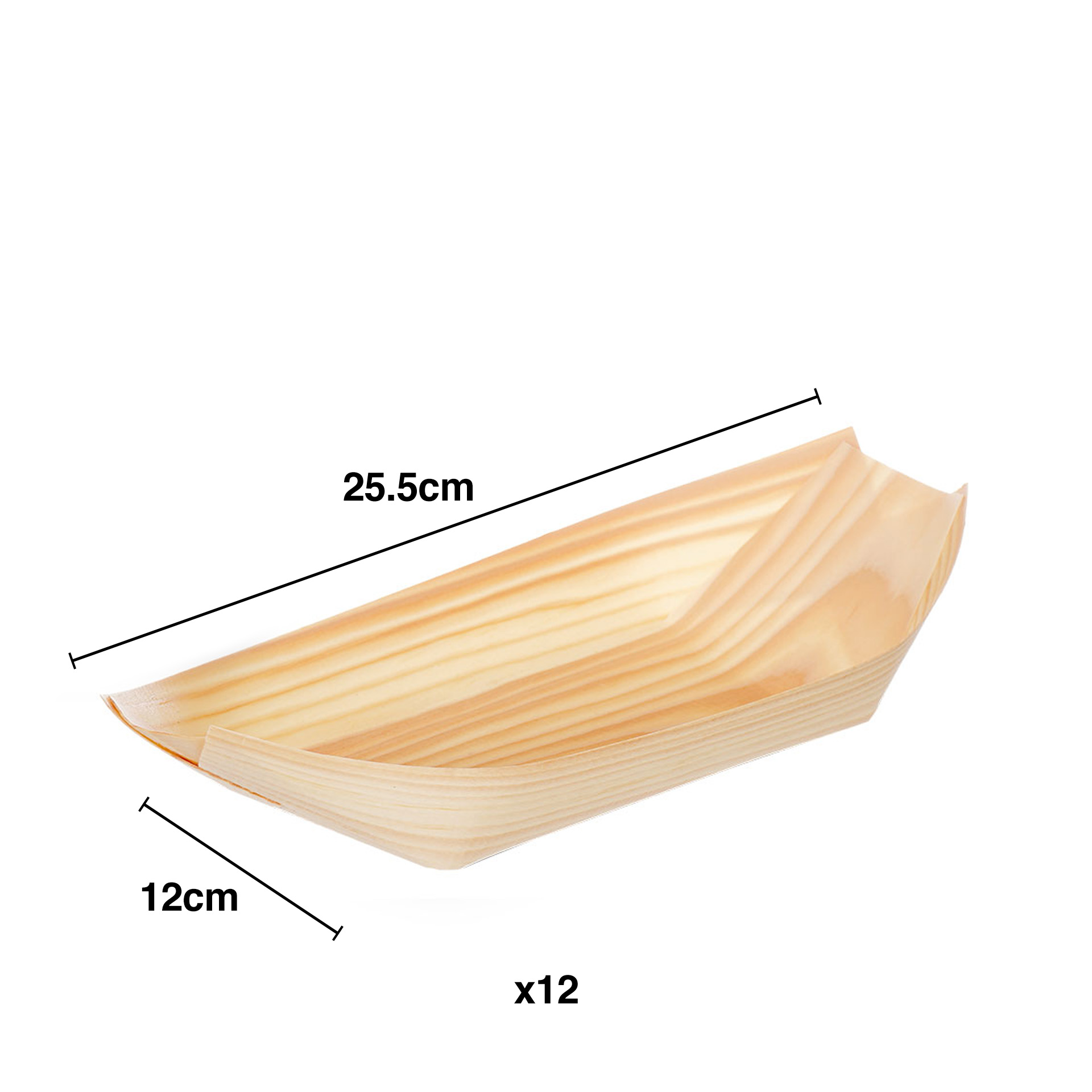 Taça Descartável Madeira Oval 12X25.5cm Pack 12