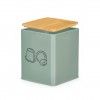 Caixa Cpsulas Caf Metal Tampa Bambu Verde 14X14X16.5cm