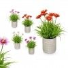 Vaso Planta Artificial Flores Redondo 18X23cm