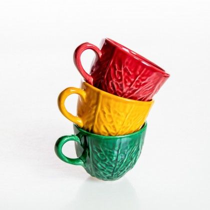 Ch�vena Couve Cer�mica Amarelo Mostarda 8cm