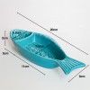 Azeitoneira Peixe Cer�mica Azul Turquesa 20cm