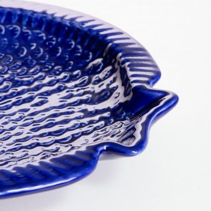 Prato Fundo Peixe Cer�mica Azul Escuro 21.5cm