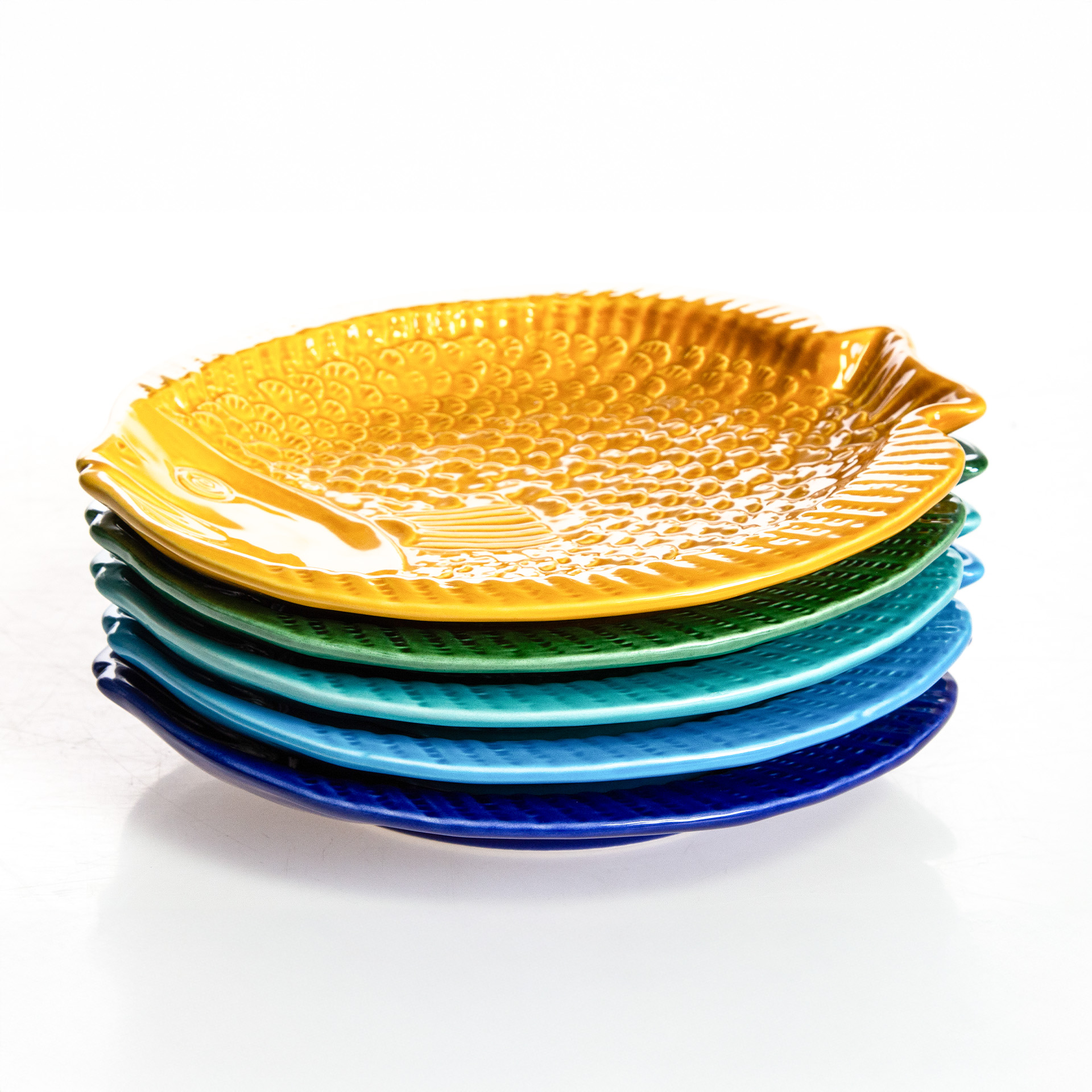 Prato Raso Peixe Cerâmica Azul Escuro 25cm