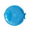 Prato Raso Peixe Cermica Azul Claro 25cm