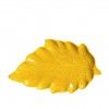 Travessa Folha Cermica Amarelo Mostarda 42cm