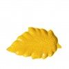 Travessa Folha Cermica Amarelo Mostarda 27X15cm