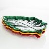 Travessa Folha Cermica Amarelo Mostarda 27X15cm