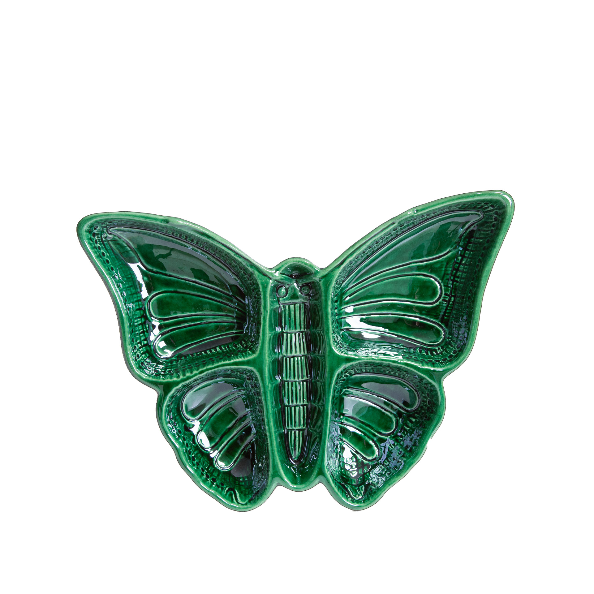 Prato Aperitivo Borboleta Verde 25.5X20cm