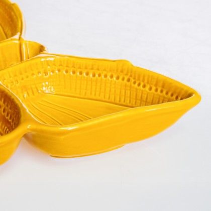 Prato Aperitivo Borboleta Amarelo Mostarda 25.5X20cm