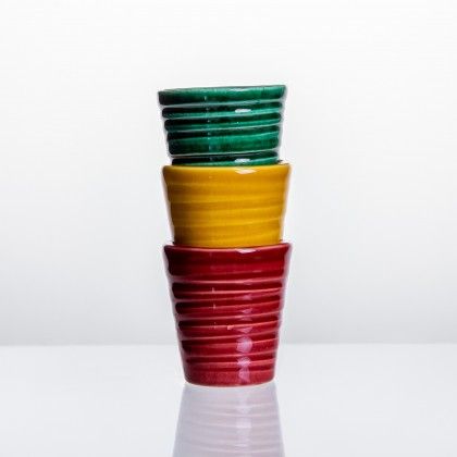 Copo Café Riscas Cerâmica Magenta 5.5cm Copo Café Riscas Cerâmica Magenta 5.5cm