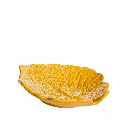 Ta�a Repolho Couve Cer�mica Amarelo Mostarda 23X20cm