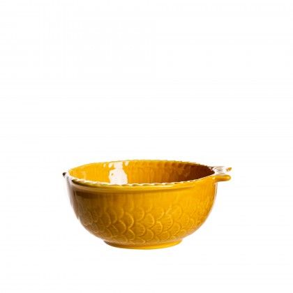 Malga Peixe Cer�mica Amarelo 14cm