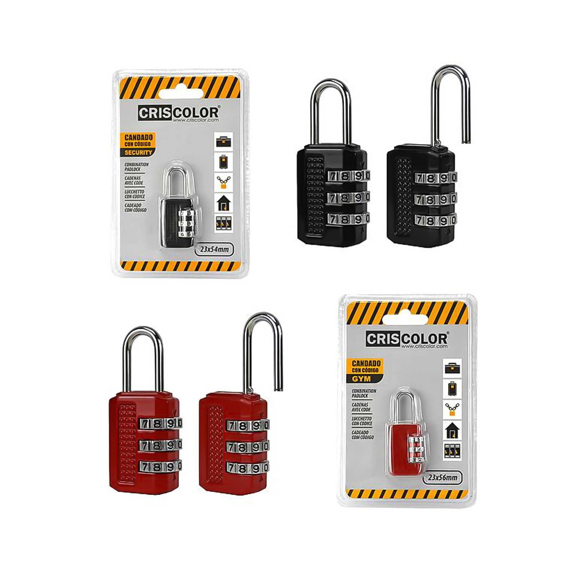 Cadeado com Código Security 23X56mm