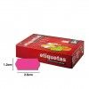 Rolo Etiquetas Fcsia 26X12mm Pack 8