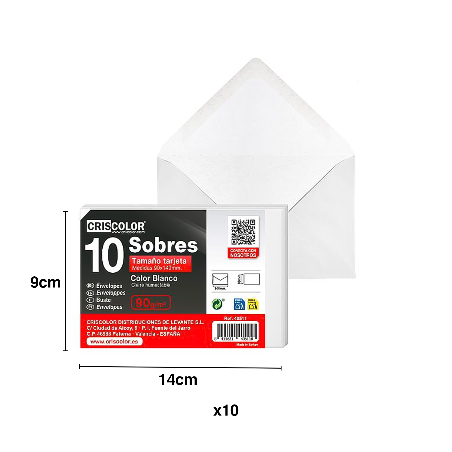 Envelope Branco 9X14cm Pack 10