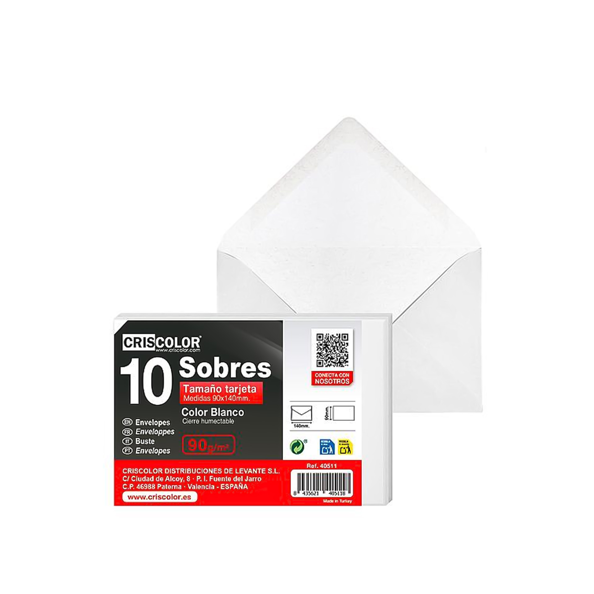 Envelope Branco 9X14cm Pack 10