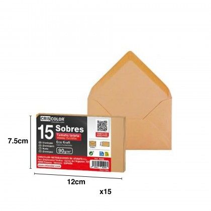 Envelope Kraft 7.5X12cm Pack 15 Envelope Kraft 7.5X12cm Pack 15