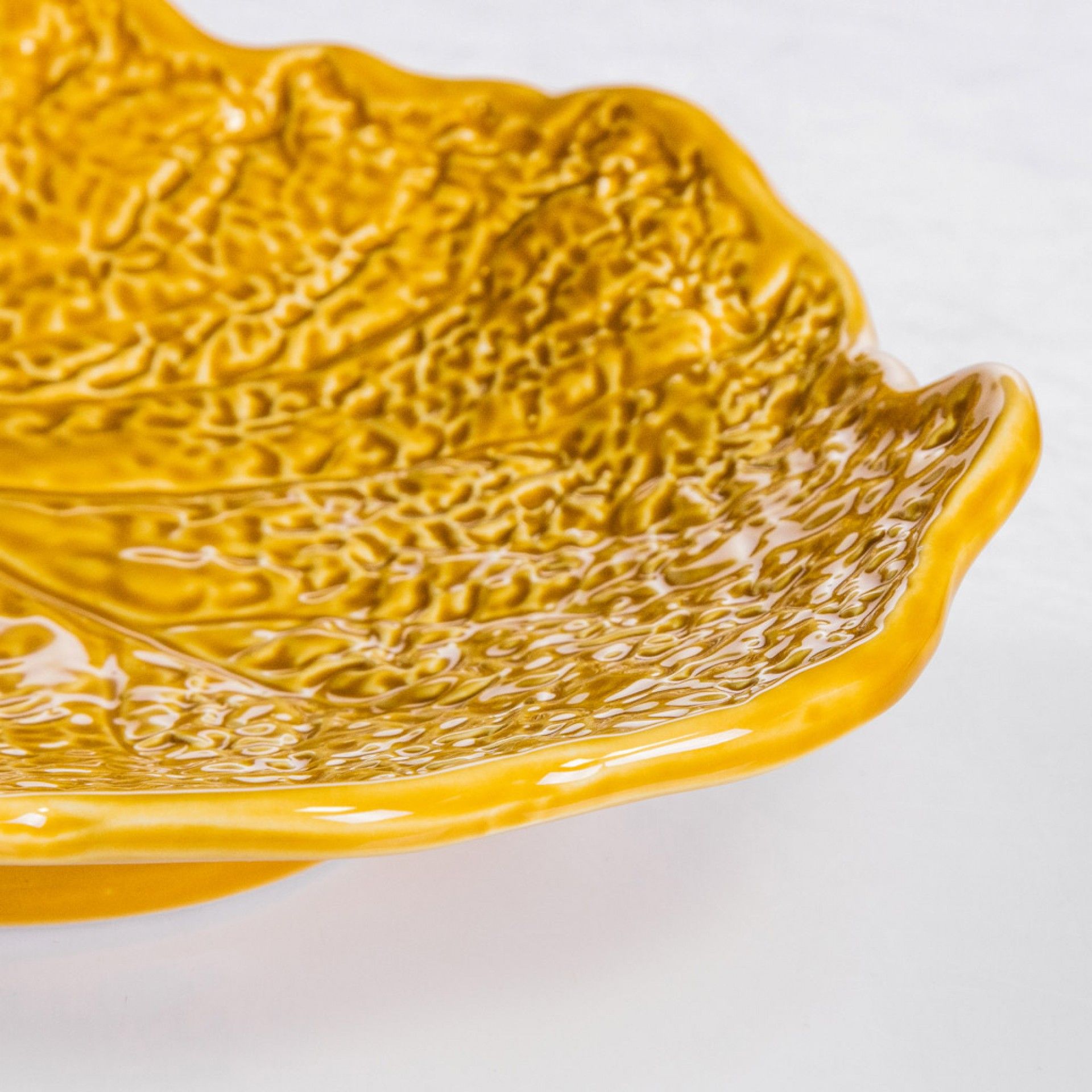 Taça Repolho Couve Cerâmica Amarelo Mostarda 23X20cm