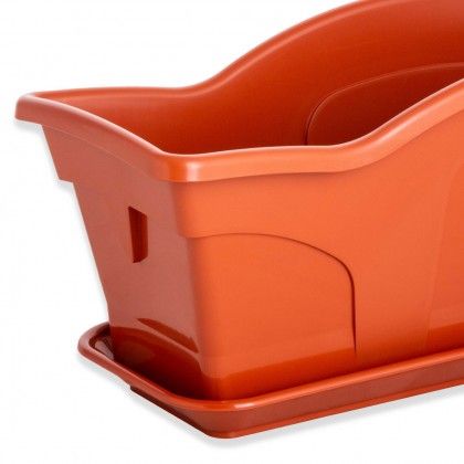 Prato para Floreira Tradicional Retangular Castanho 55cm