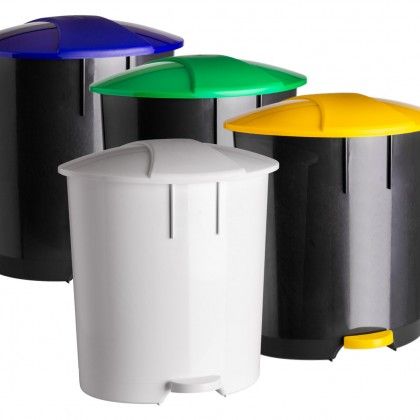 Balde Preto Com Pedal E Tampa Verde 60L Balde Preto Com Pedal E Tampa Verde 60L