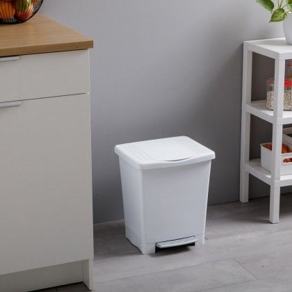 Balde Lixo com Pedal Millenium Branco 23L / 33.5X30X39CM