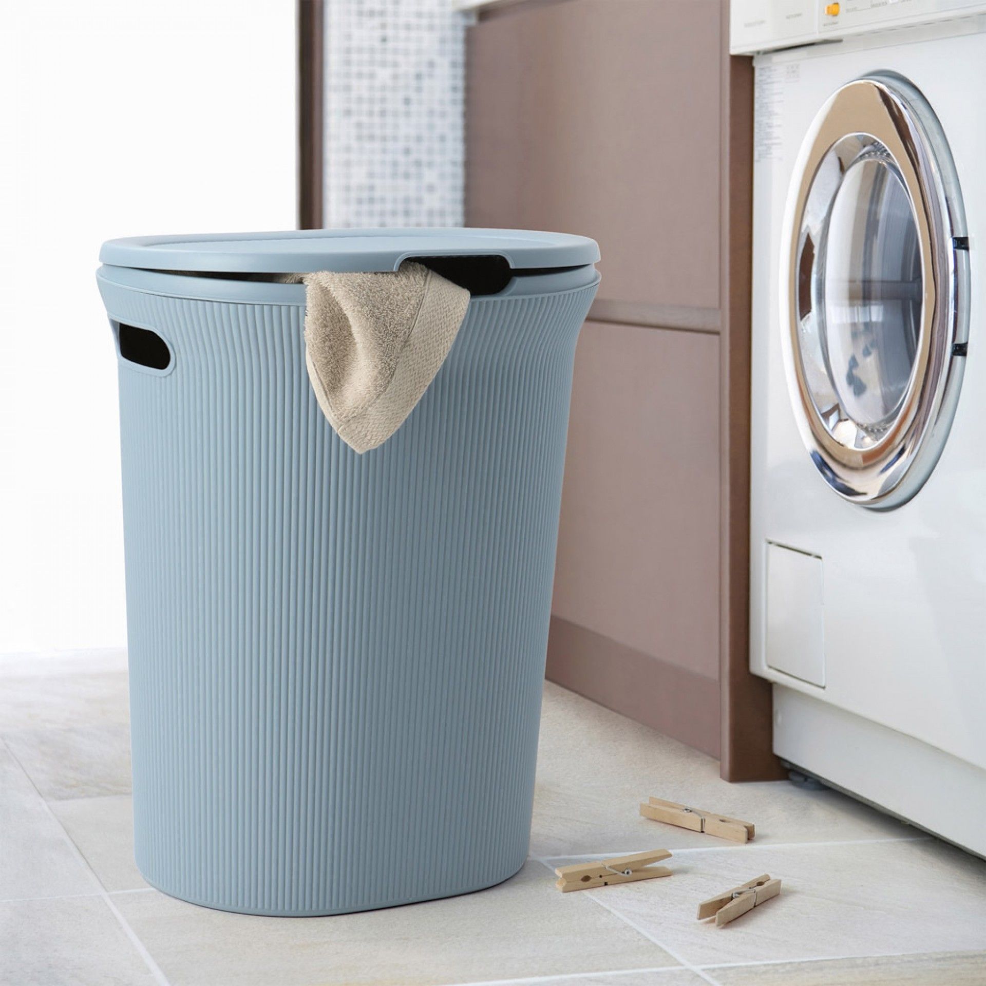 Cesto Roupa Baobab Azul 40L 41X30X50cm