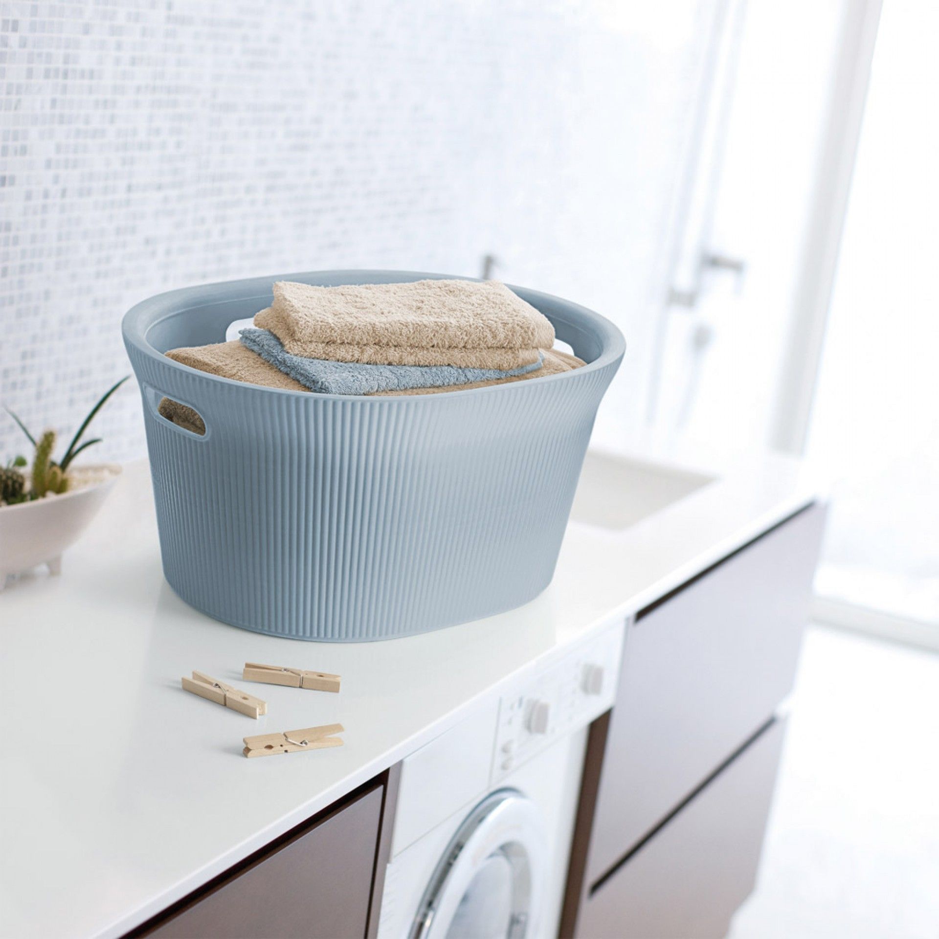 Cesto Roupa Baobab Azul 35L 52X4.5X26.5cm