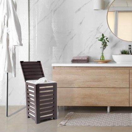 Cesto de Roupa Lombok Castanho 34X34X58CM Cesto de Roupa Lombok Castanho 34X34X58CM