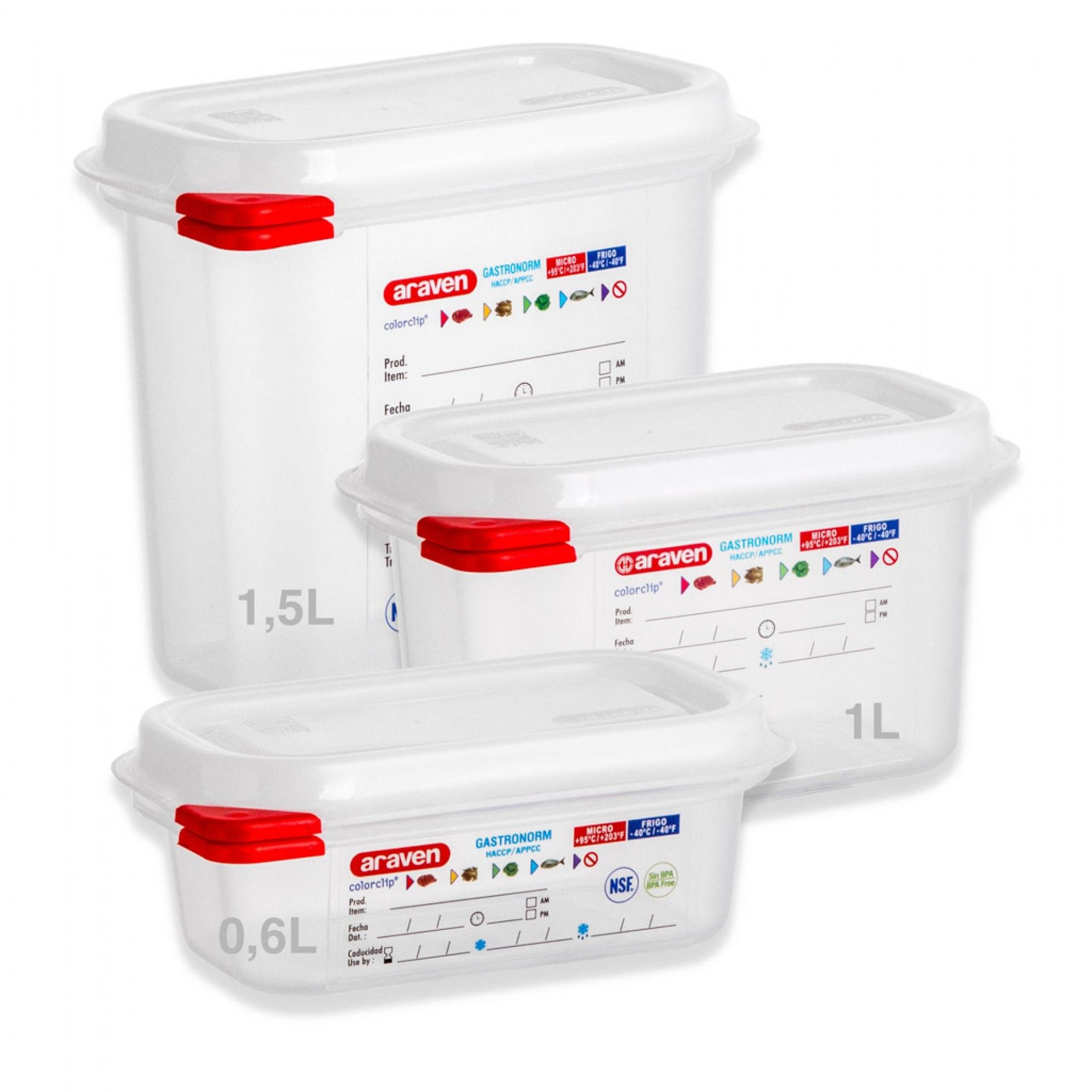 Caixa Hermética Polipropileno Tampa Branca Gn1/9 600ml 17.6X10.8X6.5cm