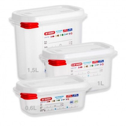 Caixa Hermtica Polipropileno Tampa Branca Gn1/9 600ml 17.6X10.8X6.5cm