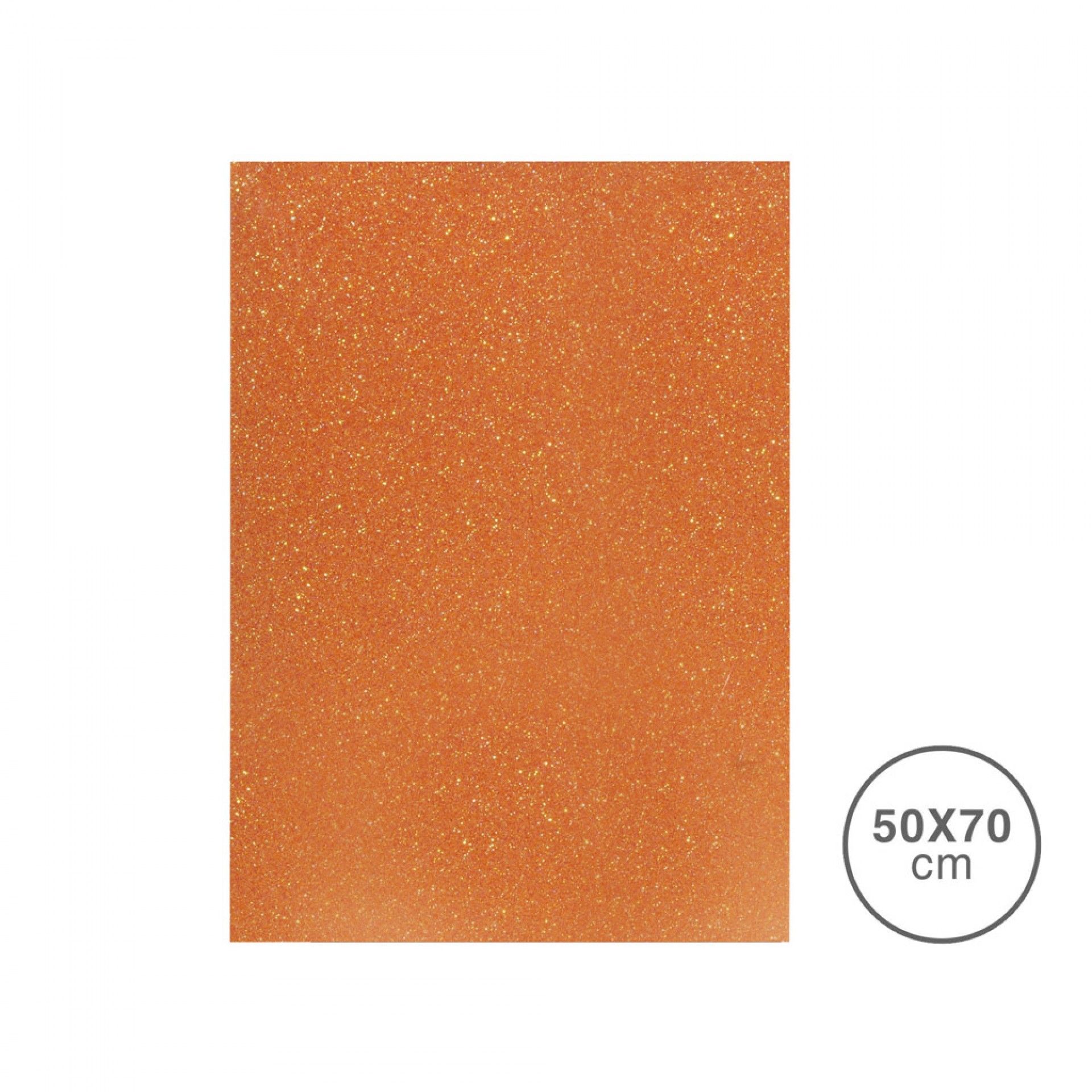Folha Esponja Eva Glitter Laranja 50X70X2mm