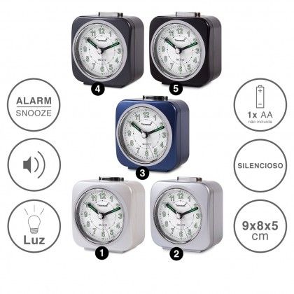 Despertador Timemark Analogico Plstico Multicor 9X8X5cm