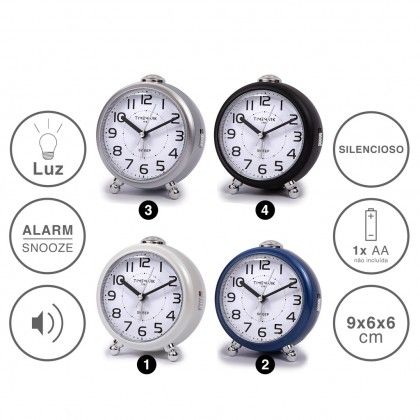 Despertador Timemark Analogico Plstico Multicor 9X6cm