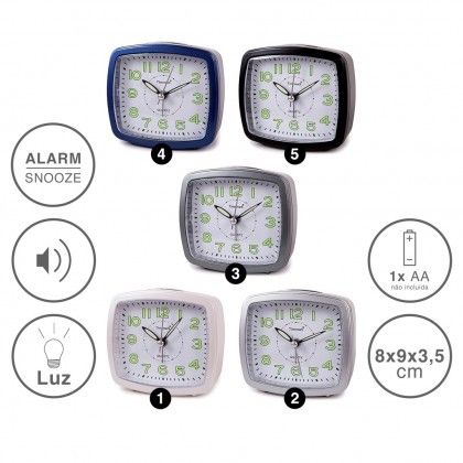 Despertador Timemark Analogico Plstico Multicor 8X9X3.5cm